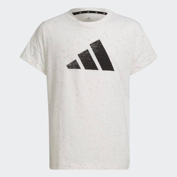 Adidas Future Icons T-shirt Ample En Coton à 3 Bandes Blanc Chiné