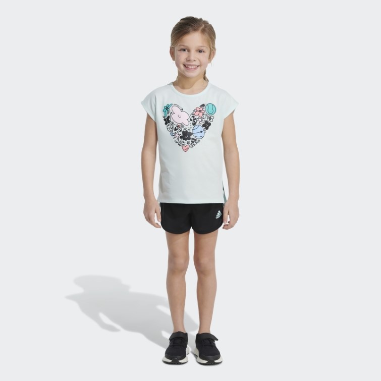 Ensemble T-shirt Graphique Et Short En Mesh Ice Mint Adidas