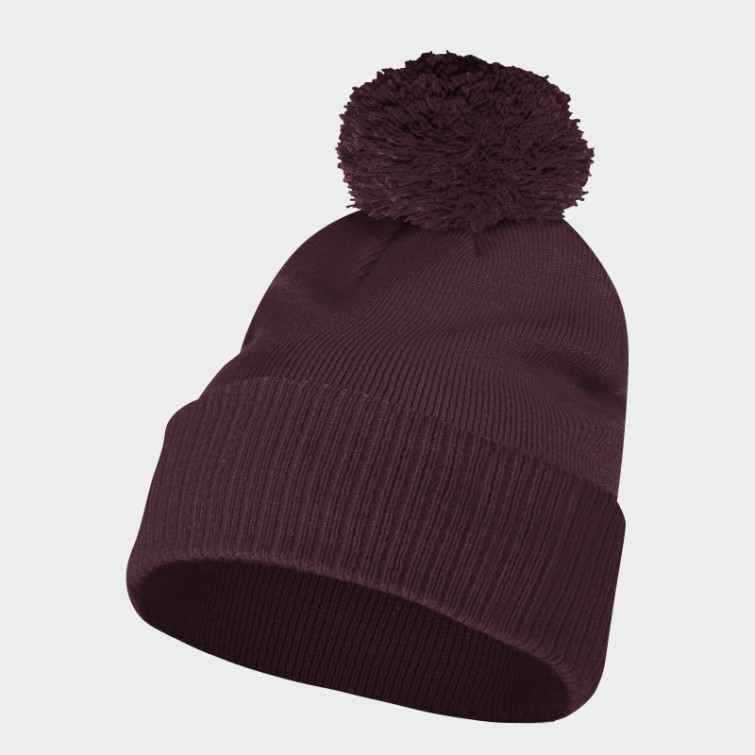 Bonnet à Pompon Bordeaux Uni Adidas