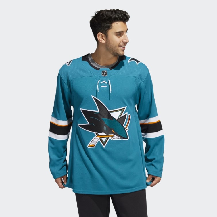 Maillot Adidas Sharks Domicile Authentique Bleu Turquoise
