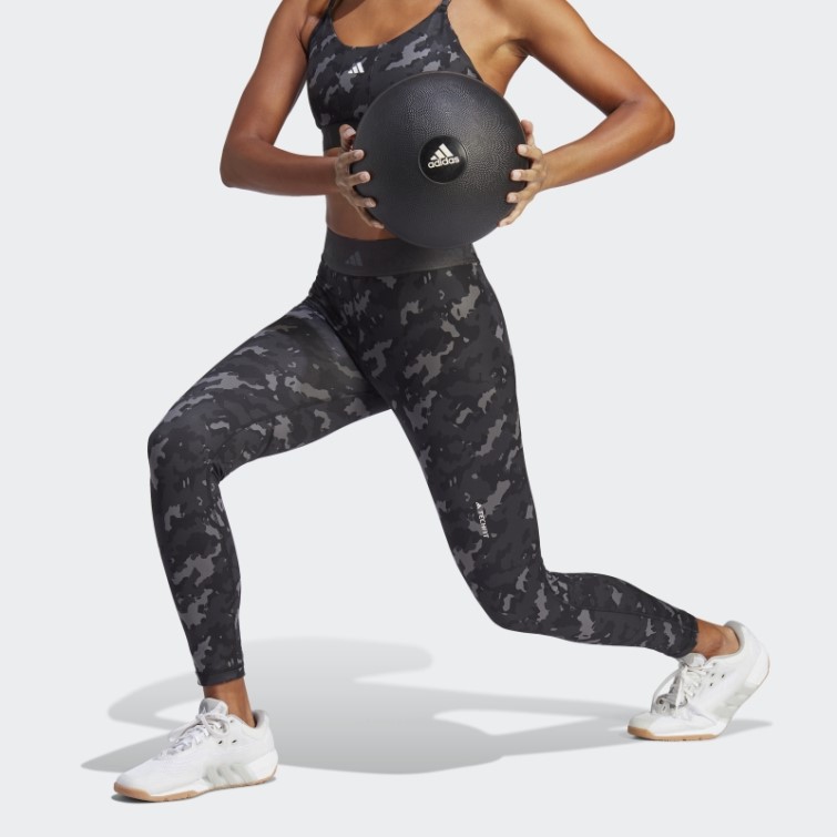 Legging Adidas Techfit Camo 7/8 Gris