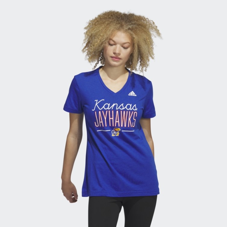 Tee Shirt Adidas Jayhawks Bleu Royal Mel