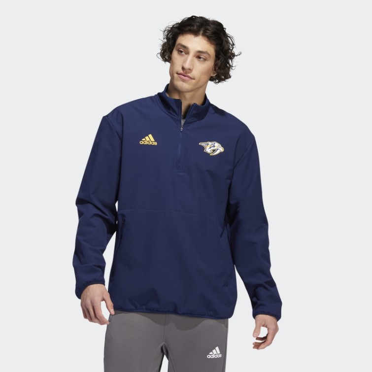 Bleu Marine Adidas Prédateurs 22 Nhl 1/4-zip Veste