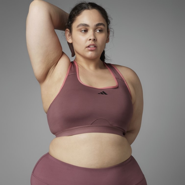 Adidas Authentique Balance Yoga Soutien-gorge à Maintien Moyen (taille Plus) Bordeaux