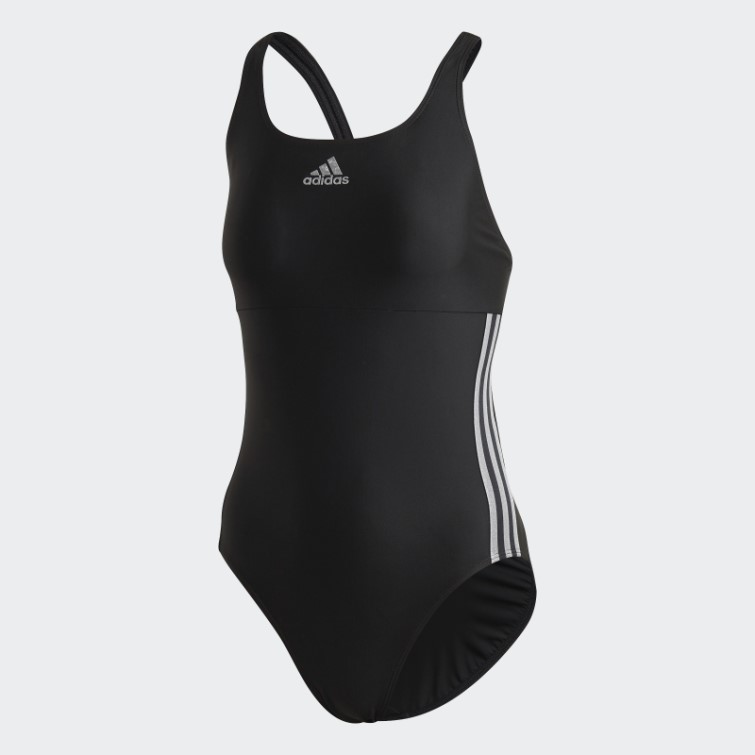 Maillot De Bain Adidas Glam-on Brillant 3 Bandes Noir