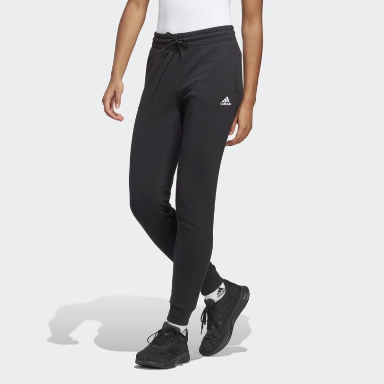 Pantalon à Revers En Molleton Adidas Essentials Linear Noir