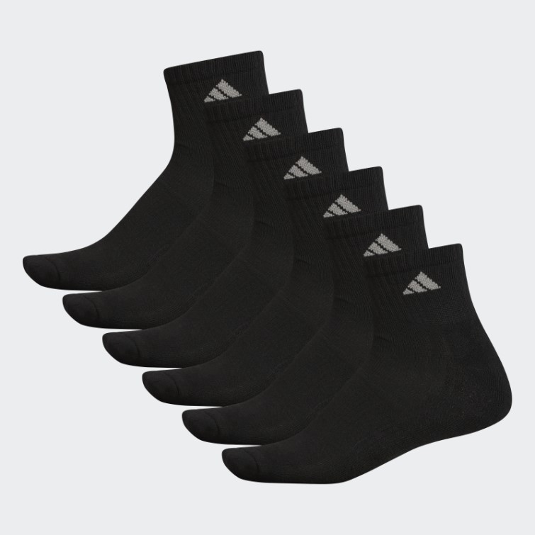 Adidas Chaussettes Athlétiques Coussinées Noires 6 Paires Xl