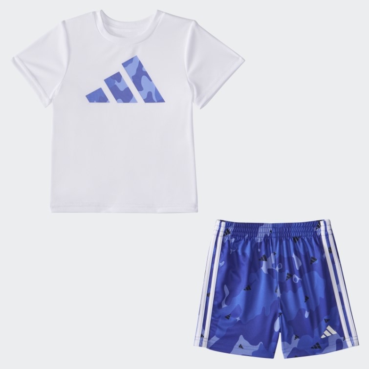 Adidas Ibpoly Tee Camo Aop Short Blanc