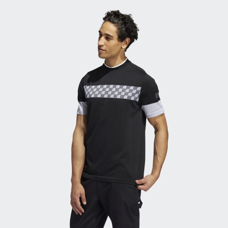 Adidas Polo à Carreaux Adicross Noir