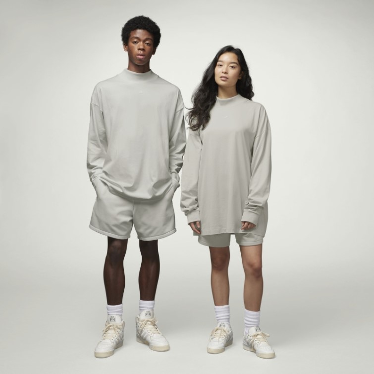 Adidas Basketball Haut à Manches Longues Métal Gris Chaud