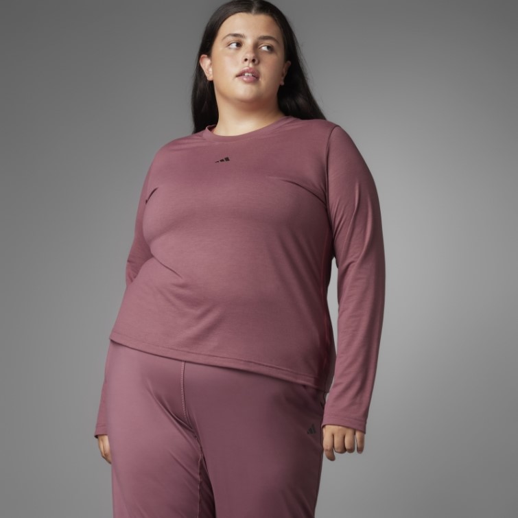 Adidas Authentique Balance Yoga T-shirt à Manches Longues (taille Plus) Bordeaux