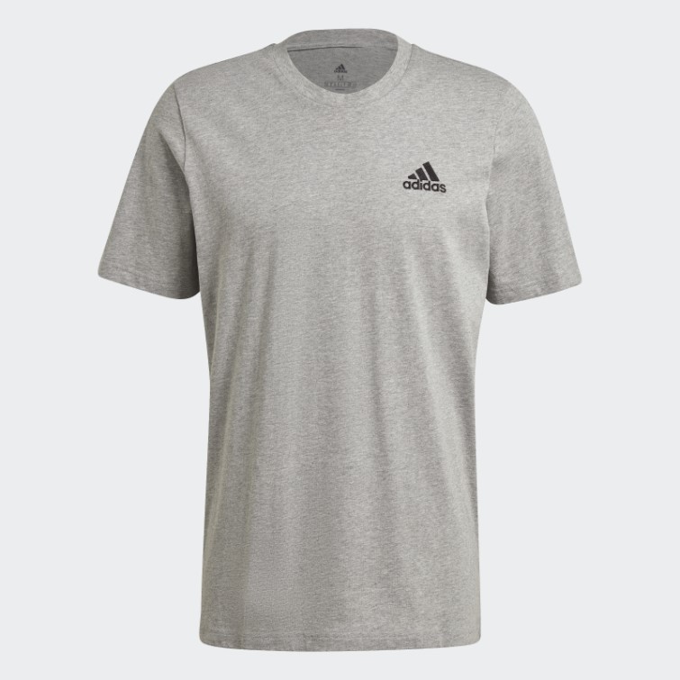 T-shirt à Petit Logo Brodé Essentials Gris Moyen Adidas
