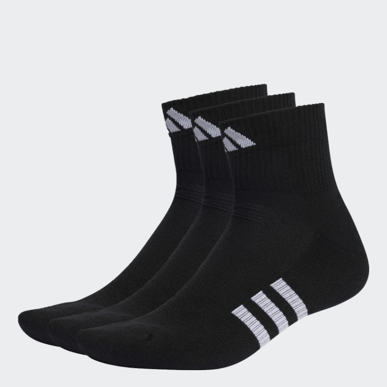 Chaussettes Mi-hautes Amorties Performantes 3 Paires Adidas Noir