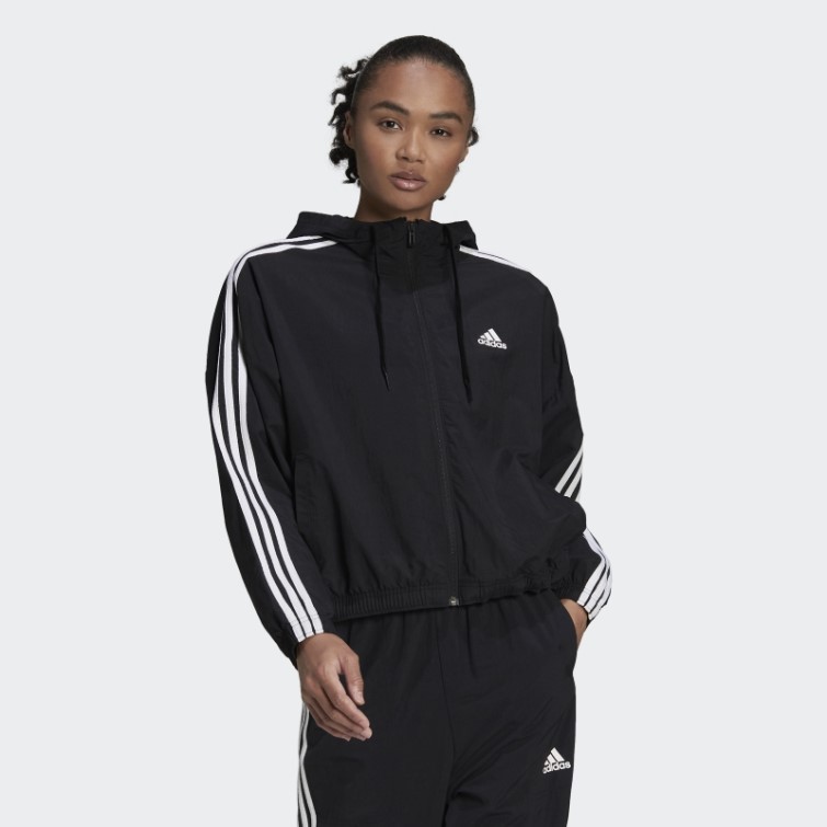 Coupe-vent Coupe Ample Logo Essentials Repeat Adidas Noir