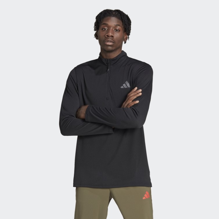 Train Essentials Entraînement Saisonnier 1/4-zip T-shirt à Manches Longues Adidas Noir