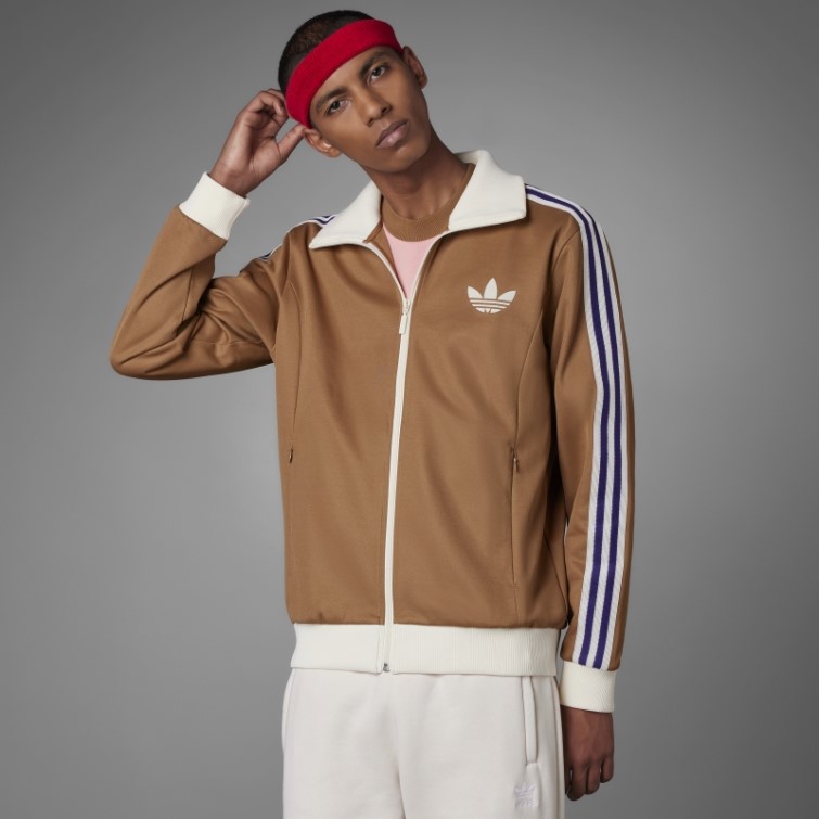 Adidas Desert Adicolor Heritage Now Haut De Survetement Rayé Marron