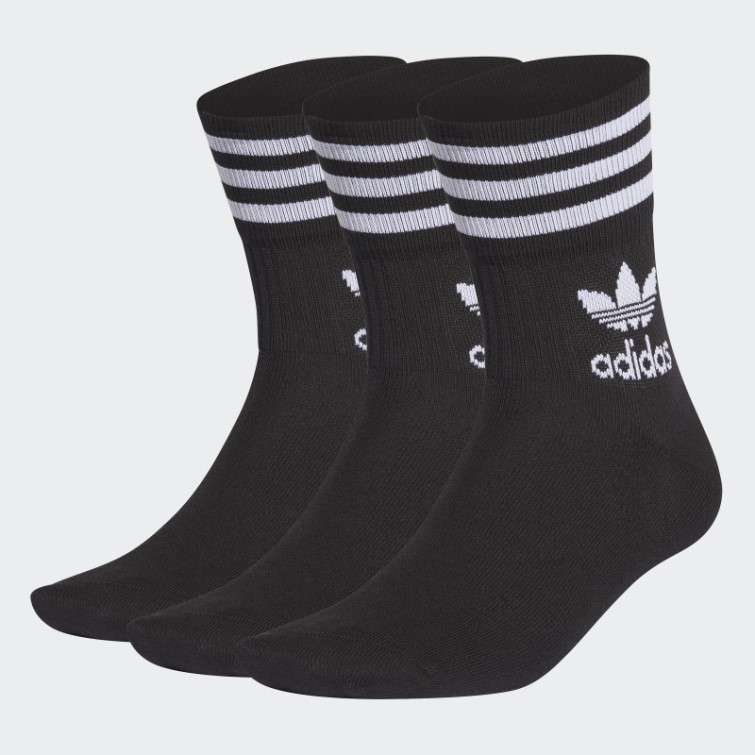 Chaussettes Mi-hautes Adidas Noires - 3 Paires