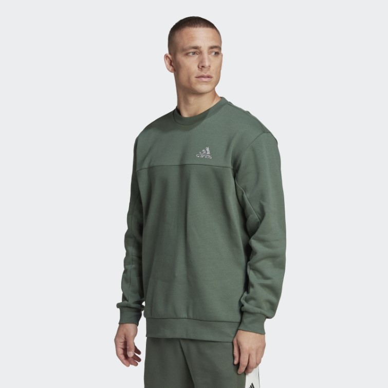 Adidas Stadium Fleece Badge Of Sport Sweat Vert Oxyde