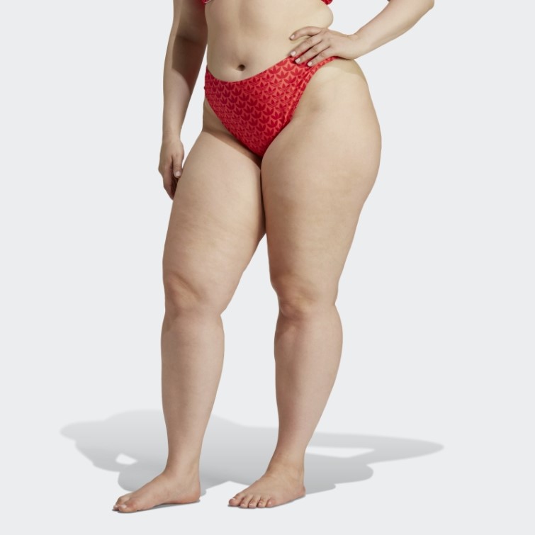 Bas De Bikini à Monogramme Adidas Originals écarlate (grande Taille)