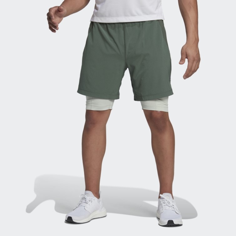 Short D'entraînement Vert Oxyde Hiit Spin Adidas