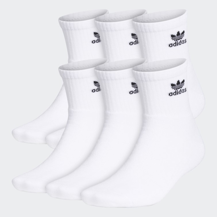 Chaussettes Blanches Trèfle Quart 6 Paires Adidas
