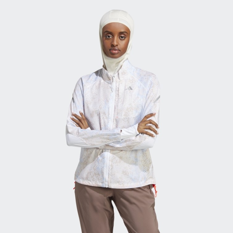 Adidas Veste De Course Rapide Iteration Blanche