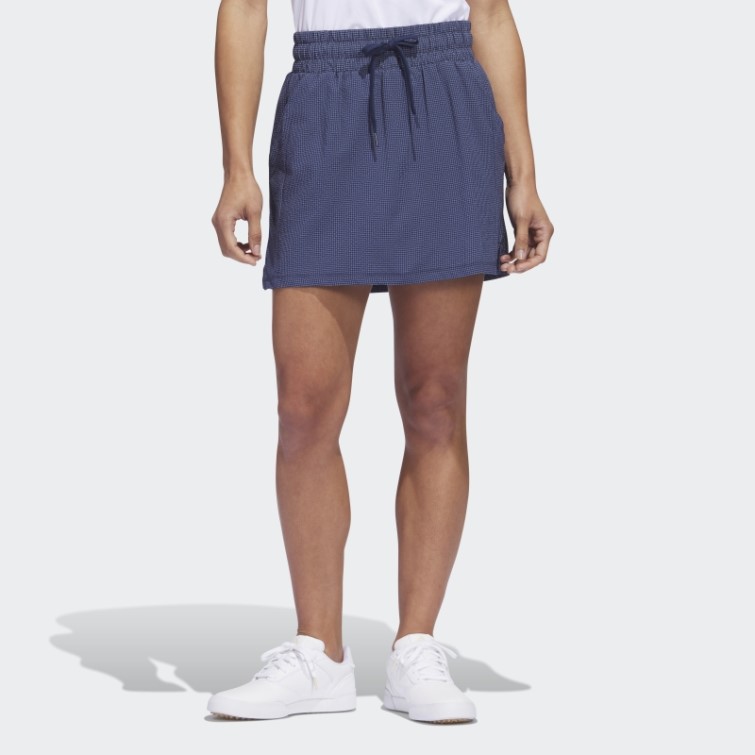 Adidas Bleu Marine Seersucker 16 Pouces Jupe De Golf Mode