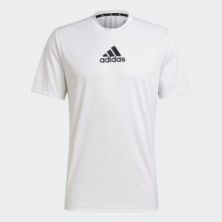 Adidas T-shirt à 3 Bandes Conçu Pour Déplacer Le Sport Blanc