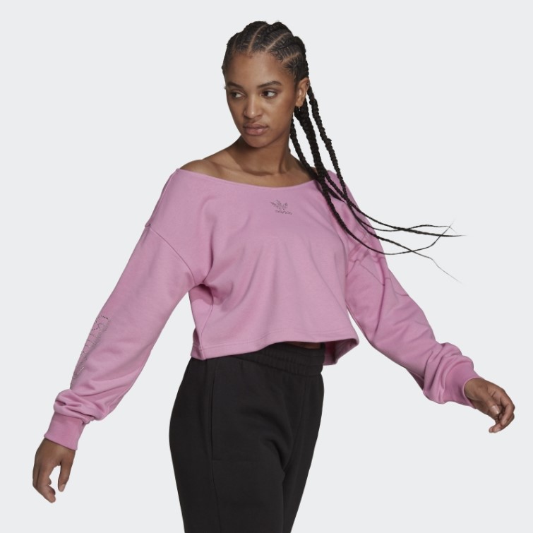 Adidas 2000 Luxe Slouchy Crew Sweatshirt Mode Orchidée