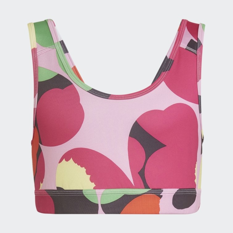 Soutien-gorge D'entraînement à Imprimé Fleuri Adidas X Marimekko Rose Givré