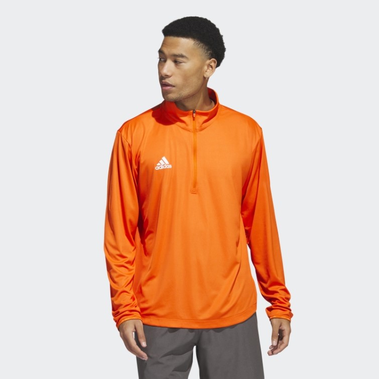 Sous Les Lumières Haut En Tricot à Manches Longues Avec Fermeture éclair 1/4 Adidas Orange
