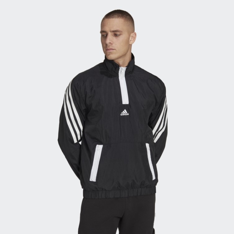 Adidas Future Icons 3-stripes Tissage 1/4 Zip Pull Noir