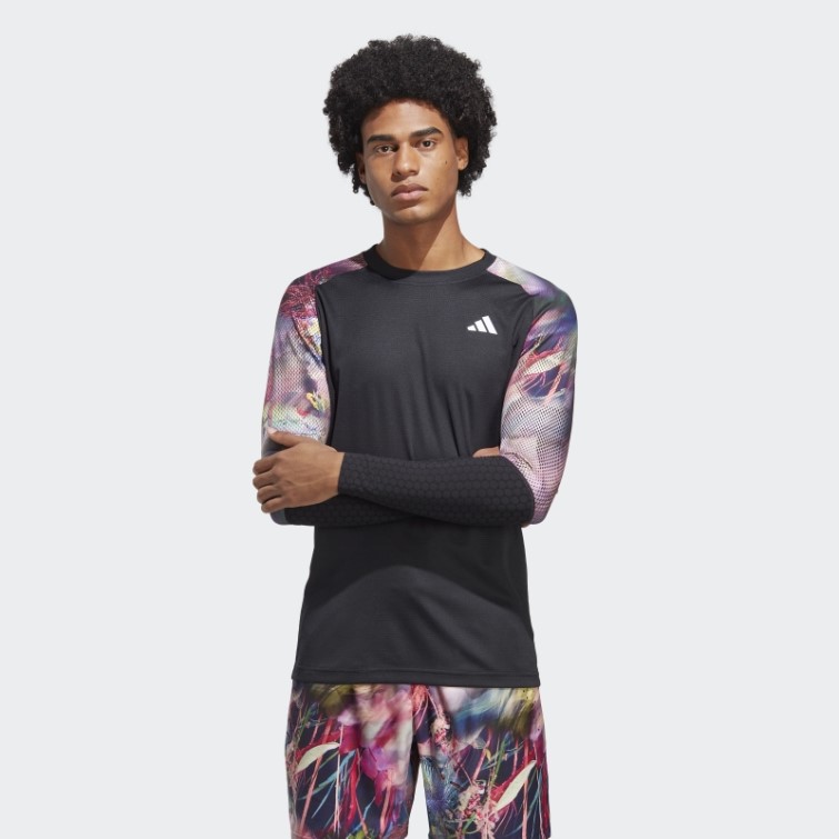 Adidas Melbourne Tennis Heat.rdy Haut à Manches Longues Multicolore