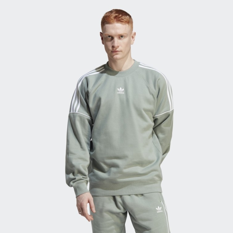 Sweat Adidas Rekive Crew Vert Argent Mode
