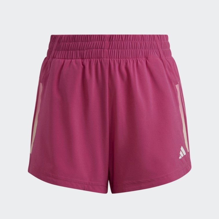 Adidas Training Aeroready Short Taille Haute Tissé à 3 Bandes Fuchsia