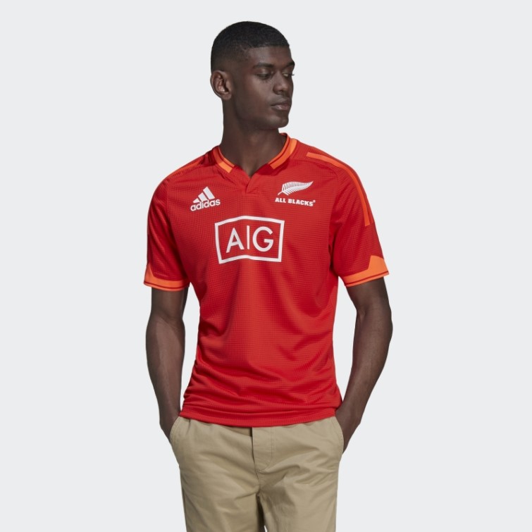 Adidas Rouge All Blacks Rugby Prime Blue Maillot D'entraînement Réplique