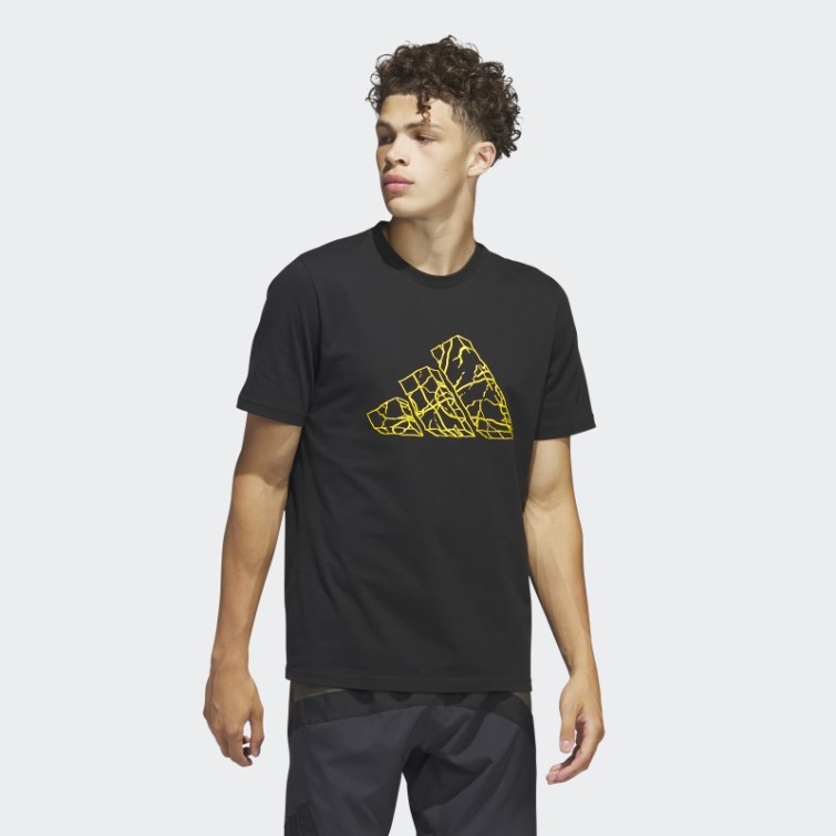 Adidas Pass Rock Basketball Graphique Tee Noir