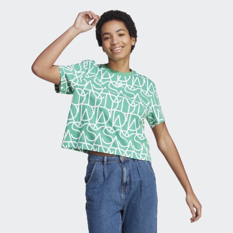 Court Vert Allover Adidas Graphique Copain T-shirt Mode