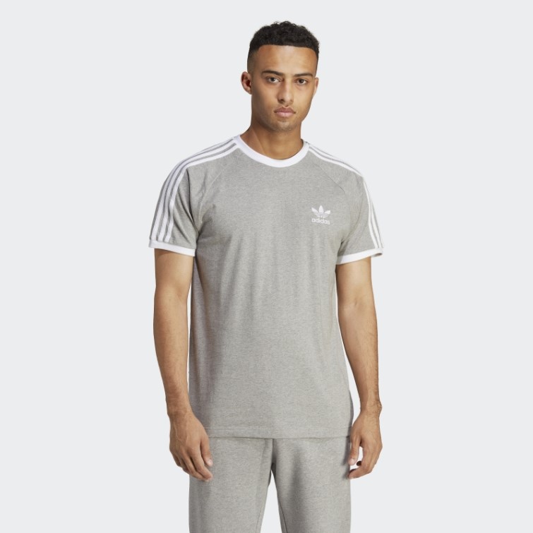 Adicolor Classics T-shirt 3 Bandes Adidas Gris Moyen