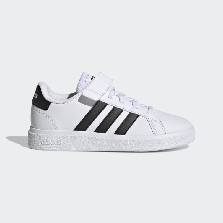 Adidas Grand Court Court Chaussures à Lacets élastiques Et Sangle Supérieure Noir