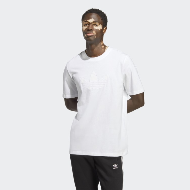 Tee Shirt Monogramme Graphique Adidas Blanc