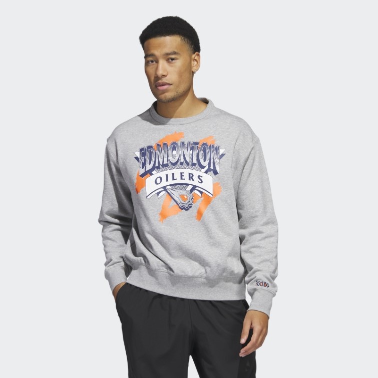 Sweat Adidas Oilers Vintage Crew Gris Moyen