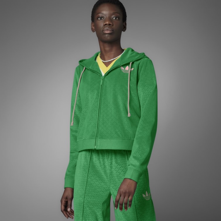 Adidas Adicolor Heritage Now Sweat à Capuche Zippé En Velours Vert