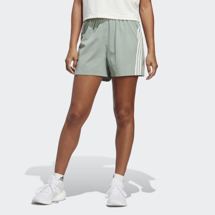 Short Tissé à 3 Bandes Trainicons Vert Argent Adidas