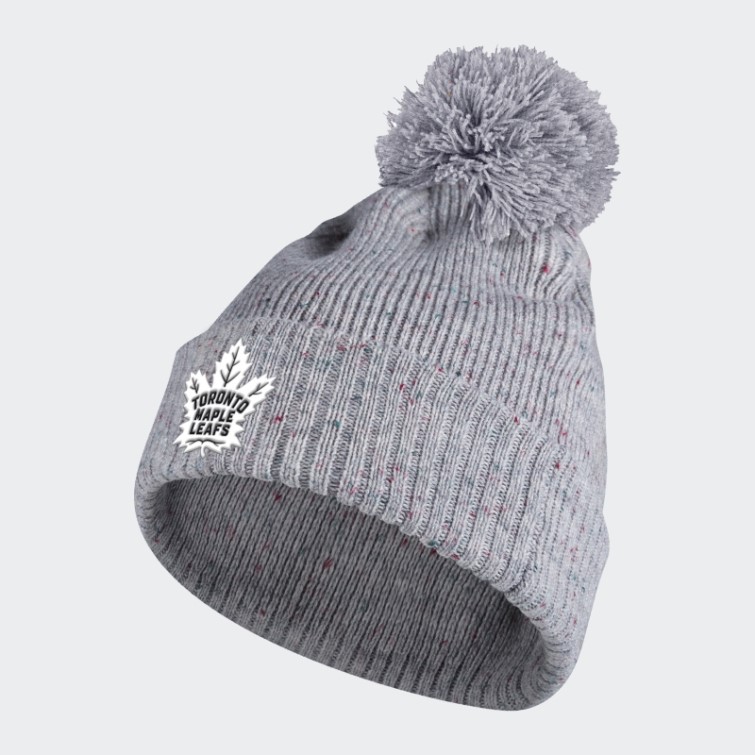 Adidas Leafs Speckle Cuffed Pom Bonnet Gris