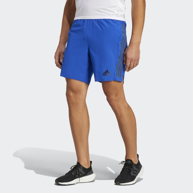 Short Bleu Royal Run Icon à 3 Bandes Réfléchissantes Adidas