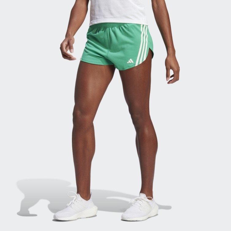 Adidas Run Icon 3-stripes Short De Course à Faible Teneur En Carbone Court Vert