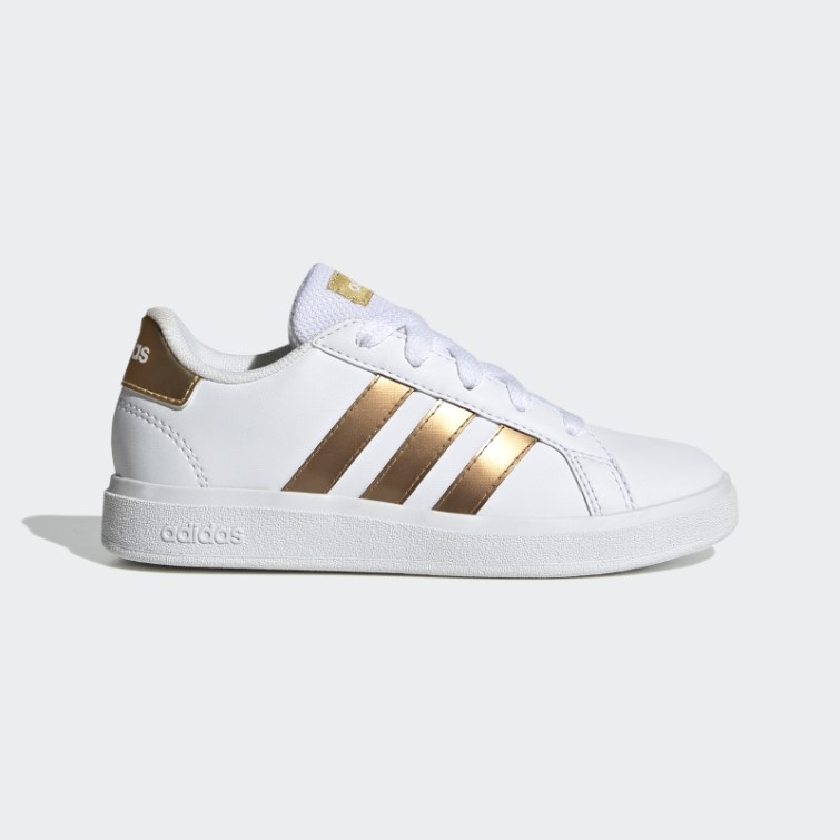 Adidas Chaussures Grand Court En Dentelle Durable Blanc