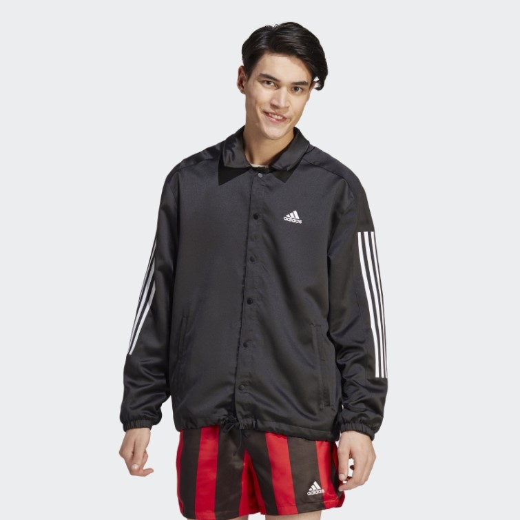 Veste D'entraîneurs En Satin Adidas Noir