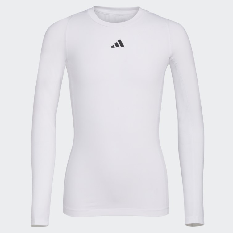 Adidas Haut Manches Longues Techfit Blanc